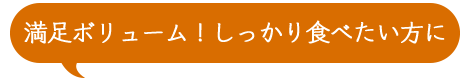 満足ボリューム！しっかり食べたい方に